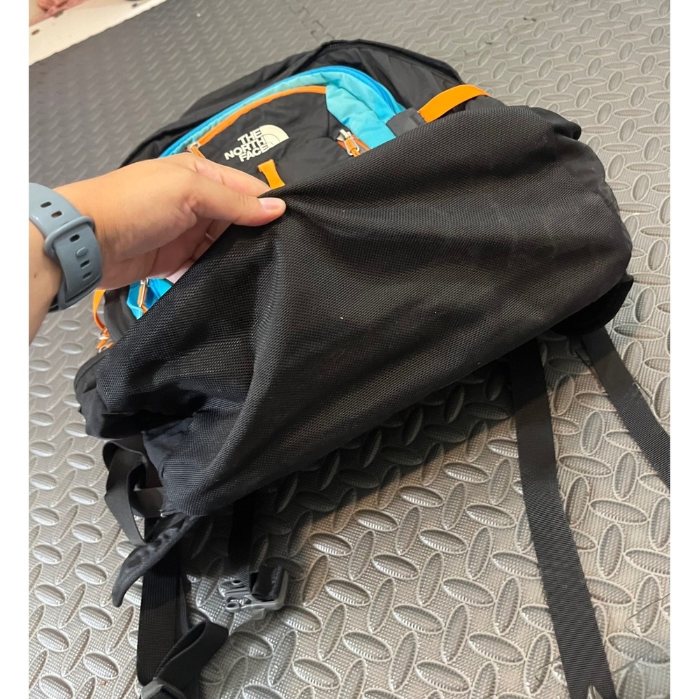 The North Face Surge II Transit Backpack Unisex OS Black Blue Orange Hiking Bag - Picture 2 of 16